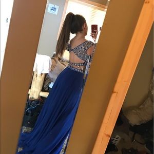 Two-Piece Royal Blue prom dress